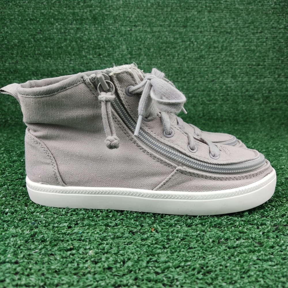 Billy Footwear Sneakers Kids 1 Grey High Top Wrap Around Zipper Adaptive Canvas